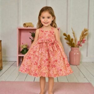 Vestido Rosa con Estampado Floral - Junior