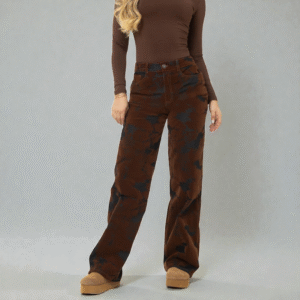 Jean Wide Leg Gamuzado Rígido