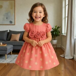 Vestido de Tela Suave con Rosas