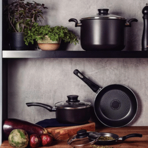 Bateria Tramontina Paris+ en Aluminio con Antiadherente Negro 7 Piezas