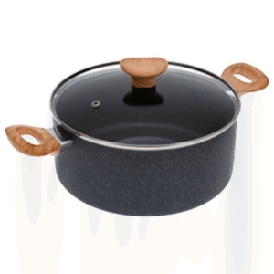 Olla IMUSA Natural Stone 24cm Antiadherente Tapa de Vidrio