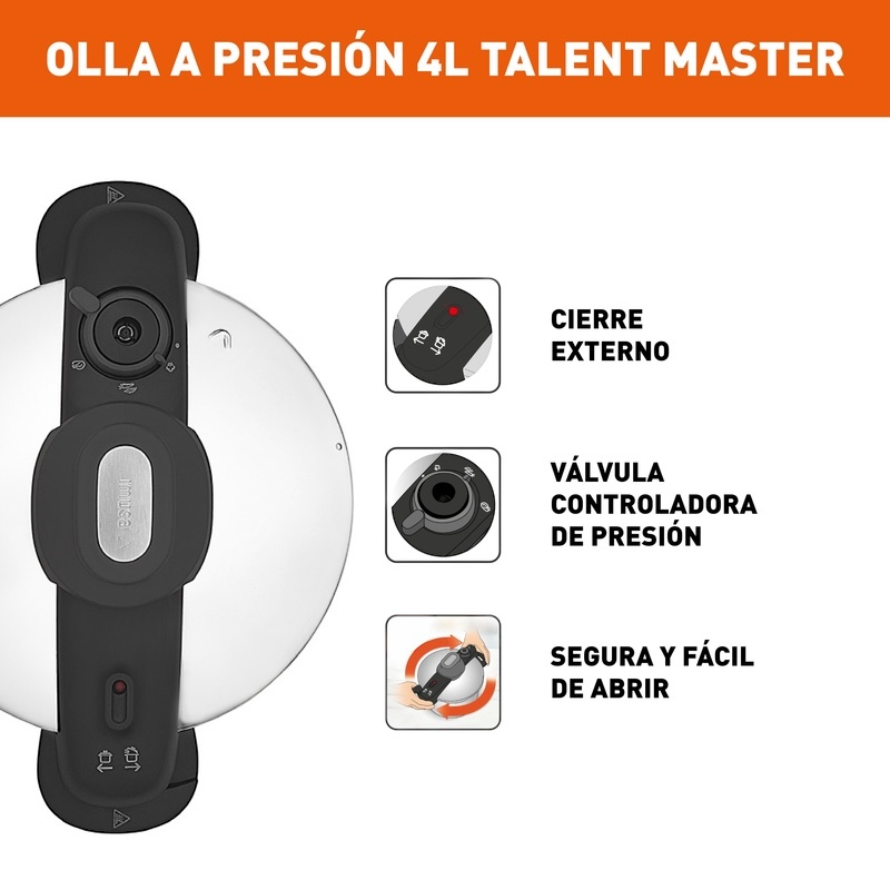Olla a Presión IMUSA Talent Master 4 Litros Acero Inoxidable - Image 2