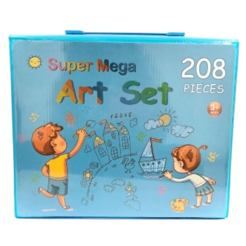 Set Artístico Infantil 208 Piezas Multicolor – Estuche Completo en Rosado o Azul - Image 2