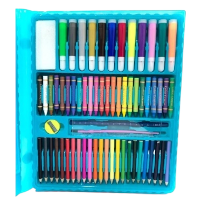 Set Artístico Infantil 208 Piezas Multicolor – Estuche Completo en Rosado o Azul - Image 10