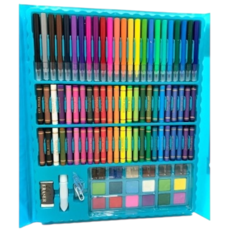 Set Artístico Infantil 208 Piezas Multicolor – Estuche Completo en Rosado o Azul - Image 8