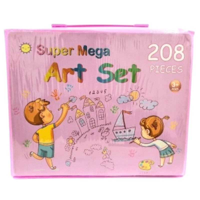 Set Artístico Infantil 208 Piezas Multicolor – Estuche Completo en Rosado o Azul - Image 6