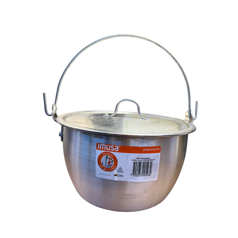 Olla en aluminio 20 cm 3.3 litros ovalada con aro Imusa