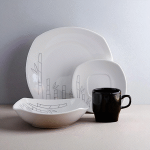 Vajilla Corona Bambú 4 Puestos 16 Piezas