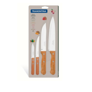 Set de Cuchillos Tramontina 4 Piezas con Mango de Madera