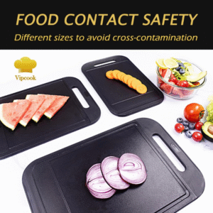 Tabla de Picar Negra Antideslizante para Cocina