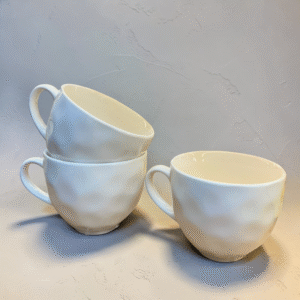 Taza Elegance Blanca – Diseño Texturizado