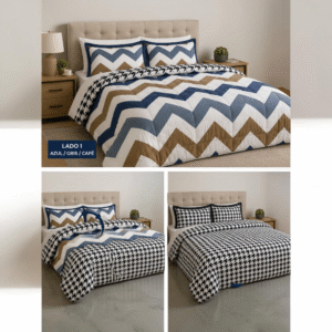 Acolchado Doble Faz Chevron Multicolor