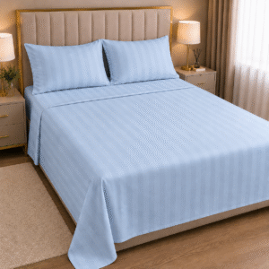 Sábana Ajustable Doble Rositex Microfibra Rayas Satinadas