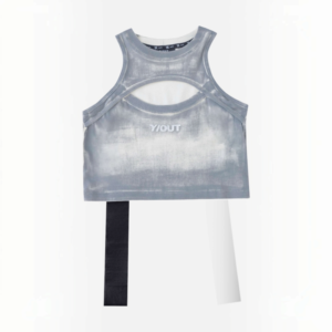 Top Cropped Cut-Out Efecto Lavado Gris Y/OUT