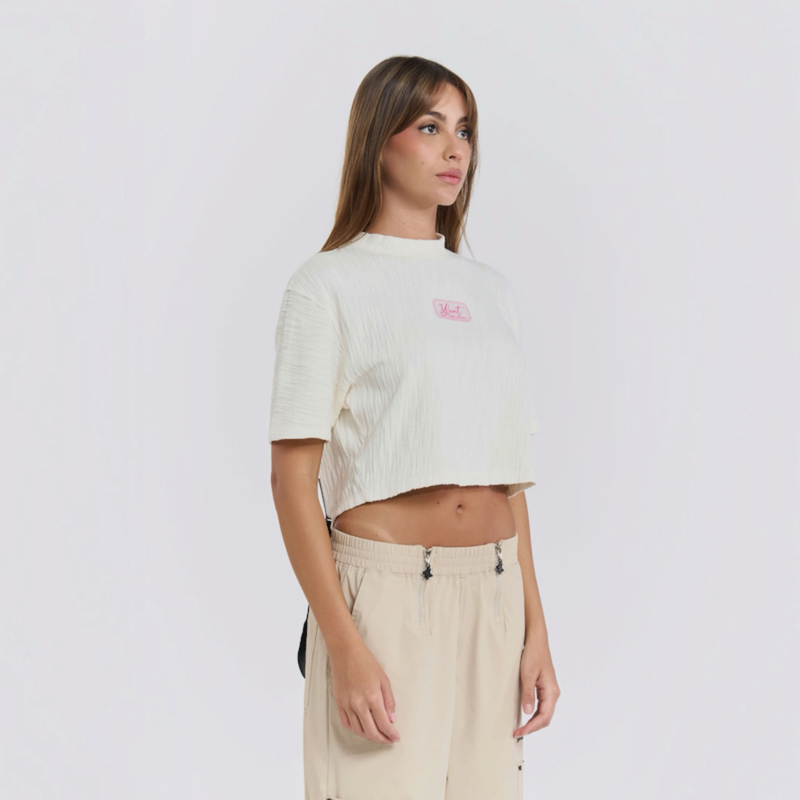 Camiseta Crop Top Blanco Hueso - Image 6
