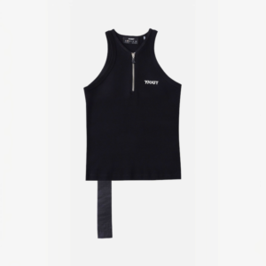 Tank Top Rib con Cierre Negro Y/OUT